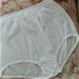 Vintage Nylon Granny Panties size 13 hi cut brief